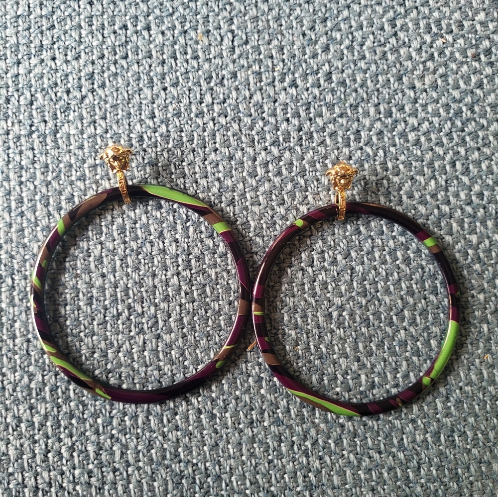 Versace Multicolor Hoop Earrings